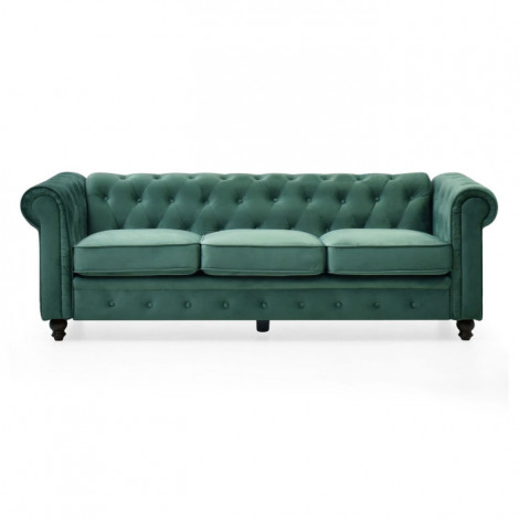 Canapé 3 Places Velours "Chesterfield" 209cm Vert|Canape|Paris Prix