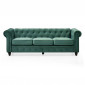 Canapé 3 Places Velours "Chesterfield" 209cm Vert|Canape|Paris Prix