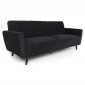 Canapé Convertible en Velours "Garry" 220cm Noir|Canape|Paris Prix