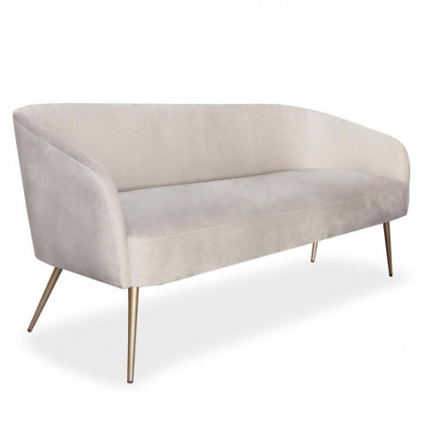 Canapé 3 Places en Velours "Picos" 185cm Taupe|Canape|Paris Prix
