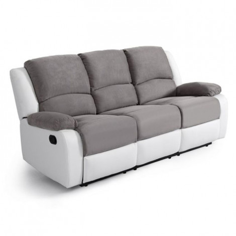 Canapé de Relaxation "Polo" 193cm Gris & Blanc|Canape|Paris Prix