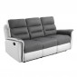 Canapé de Relaxation 3 Places Microfibre "Kato" 191cm Blanc & Gris|Canape|Paris Prix