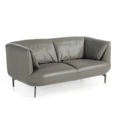 Canapé 2 Places en Cuir "Hygaz" 175cm Gris|Canape|Paris Prix