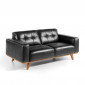 Canapé 2 Places en Cuir "Jorez" 181cm Noir|Canape|Paris Prix