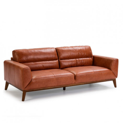 Canapé 3 Places en Cuir "Quizas" 216cm Marron|Canape|Paris Prix