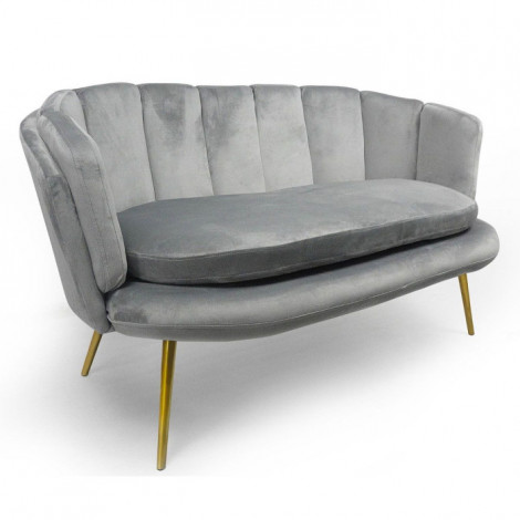 Canapé 2 Places en Velours "Dabren" 138cm Argent|Canape|Paris Prix