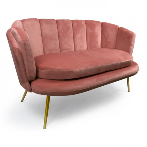 Canapé 2 Places en Velours "Dabren" 138cm Rose|Canape|Paris Prix