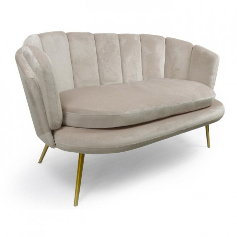 Canapé 2 Places en Velours "Dabren" 138cm Taupe|Canape|Paris Prix