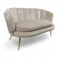 Canapé 2 Places en Velours "Dabren" 138cm Taupe|Canape|Paris Prix