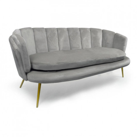 Canapé 3 Places en Velours "Dabren" 185cm Argent|Canape|Paris Prix