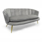 Canapé 3 Places en Velours "Dabren" 185cm Argent|Canape|Paris Prix
