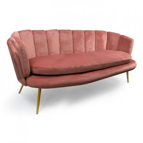 Canapé 3 Places en Velours "Dabren" 185cm Rose|Canape|Paris Prix