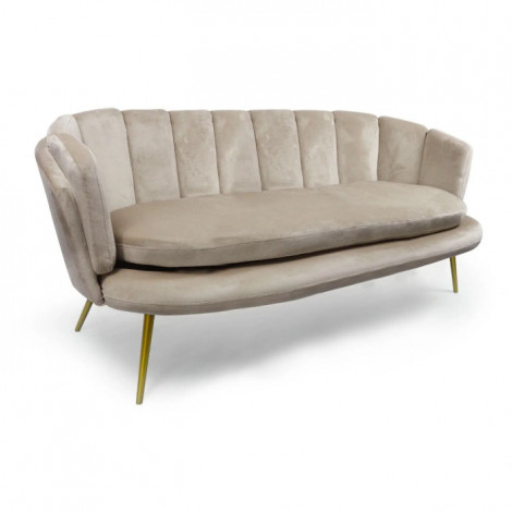 Canapé 3 Places en Velours "Dabren" 185cm Taupe|Canape|Paris Prix
