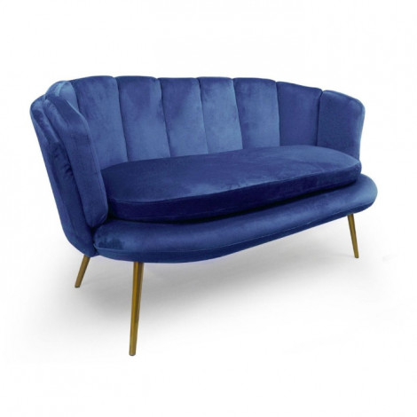 Canapé 2 Places en Velours "Dabren" 138cm Bleu|Canape|Paris Prix