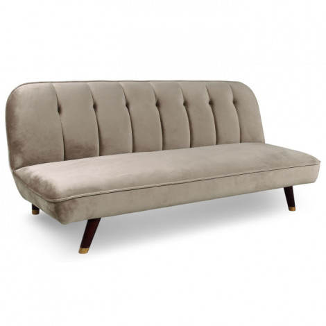 Canapé Convertible en Velours "Seattle" 180cm Taupe|Canape|Paris Prix