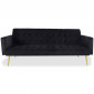 Canapé Convertible Velours "Tybio" 175cm Noir|Canape|Paris Prix
