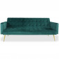 Canapé Convertible Velours "Tybio" 175cm Vert|Canape|Paris Prix