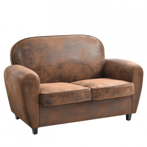 Canapé Club Vintage "Confortable" 139cm Marron|Canape|Paris Prix