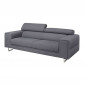 Canapé 3 Places Design "Myles" 223cm Gris Anthracite|Canape|Paris Prix