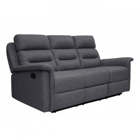 Canapé de Relaxation 3 Places Tissu "Kato" 191cm Gris Foncé|Canape|Paris Prix