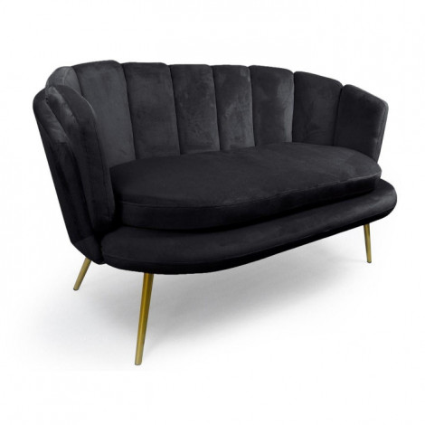 Canapé 2 Places en Velours "Dabren" 138cm Noir|Canape|Paris Prix