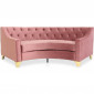 Canapé 3 Places Velours "Noyax" 212cm Rose & Or|Canape|Paris Prix