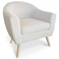 Fauteuil Scandinave en Bouclette Lainée "Delia" 79cm Crème|Fauteuil / Chauffeuse|Paris Prix