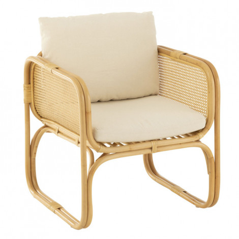 Fauteuil en Rotin & Coussin "Joey" 67cm Naturel|Fauteuil / Chauffeuse|Paris Prix