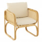 Fauteuil en Rotin & Coussin "Joey" 67cm Naturel|Fauteuil / Chauffeuse|Paris Prix