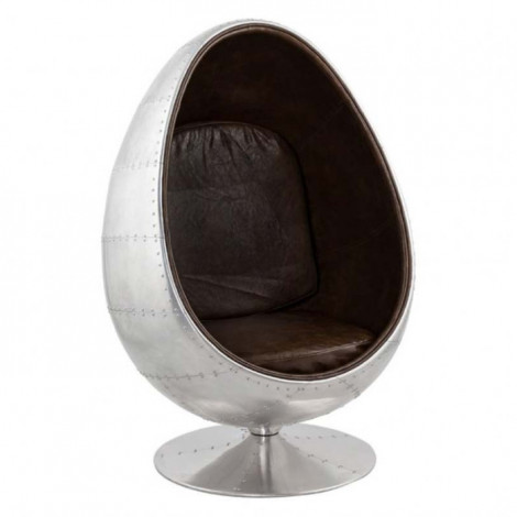 Fauteuil Design Aviator "Eggs" 130cm Argent|Fauteuil / Chauffeuse|Paris Prix