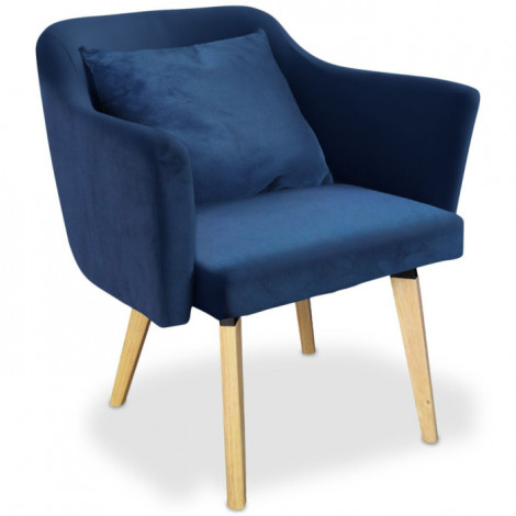 Fauteuil Scandinave en Tissu "Delante" 67cm Bleu|Fauteuil / Chauffeuse|Paris Prix