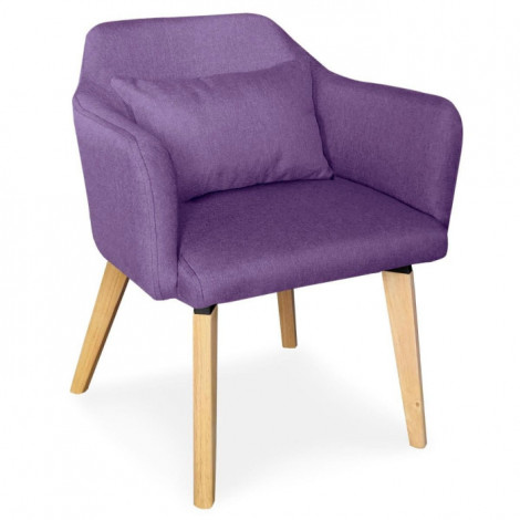 Fauteuil Scandinave en Tissu "Delante" 67cm Violet|Fauteuil / Chauffeuse|Paris Prix