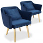 Lot de 2 Fauteuils Scandinave en Tissu "Delante" 67cm Bleu|Fauteuil / Chauffeuse|Paris Prix