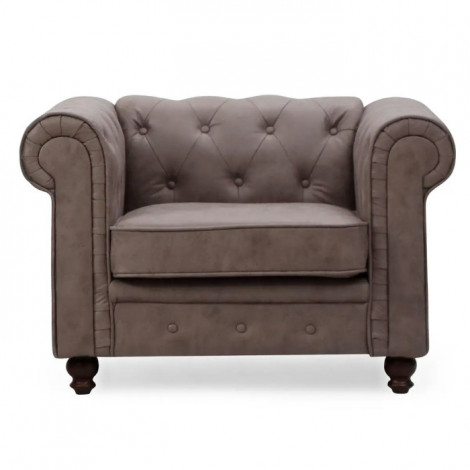 Fauteuil Design "Chesterfield" 110cm Marron Vintage|Fauteuil / Chauffeuse|Paris Prix