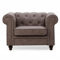Fauteuil Design "Chesterfield" 110cm Marron Vintage|Fauteuil / Chauffeuse|Paris Prix