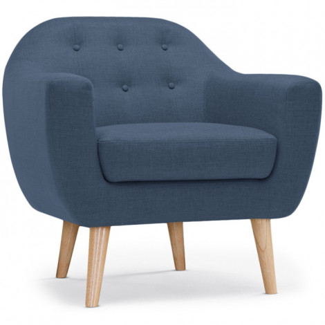 Fauteuil Scandinave Tissu "Lopy" 78cm Bleu|Fauteuil / Chauffeuse|Paris Prix