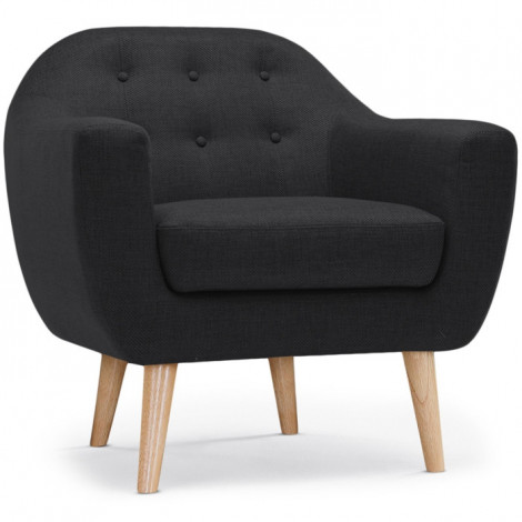Fauteuil Scandinave Tissu "Lopy" 78cm Noir|Fauteuil / Chauffeuse|Paris Prix