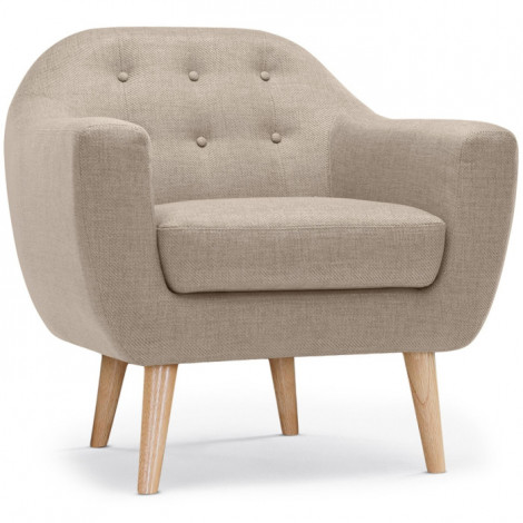 Fauteuil Scandinave Tissu "Lopy" 78cm Beige|Fauteuil / Chauffeuse|Paris Prix