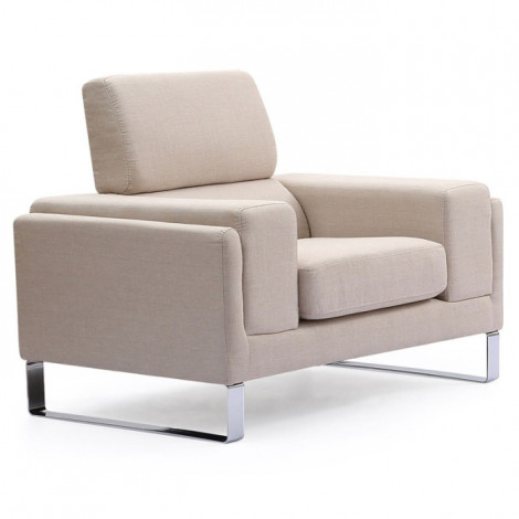 Fauteuil en Tissu "Ezekiel" 104cm Beige|Fauteuil / Chauffeuse|Paris Prix