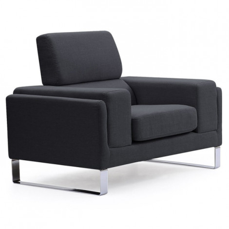 Fauteuil en Tissu "Ezekiel" 104cm Noir|Fauteuil / Chauffeuse|Paris Prix