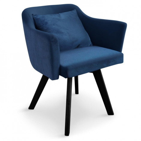 Fauteuil Scandinave en Velours "Delante" 67cm Bleu|Fauteuil / Chauffeuse|Paris Prix