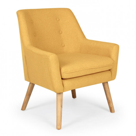Fauteuil Design en Tissu "Luigi" 85cm Jaune|Fauteuil / Chauffeuse|Paris Prix