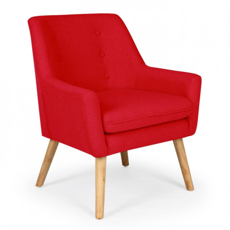 Fauteuil Design en Tissu "Luigi" 85cm Rouge|Fauteuil / Chauffeuse|Paris Prix