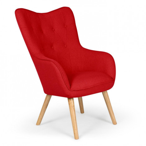Fauteuil Scandinave "Aimee" 67cm Rouge|Fauteuil / Chauffeuse|Paris Prix