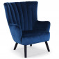 Fauteuil Scandinave Velours "Velvet" 94cm Bleu|Fauteuil / Chauffeuse|Paris Prix