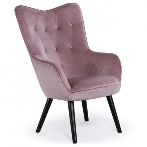 Fauteuil Scandinave Velours "Vianey" 100cm Rose|Fauteuil / Chauffeuse|Paris Prix