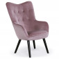 Fauteuil Scandinave Velours "Vianey" 100cm Rose|Fauteuil / Chauffeuse|Paris Prix