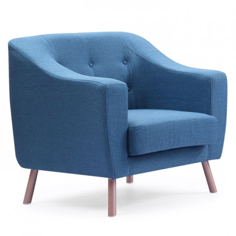 Fauteuil Design Tissu "Salomon" 88cm Bleu|Fauteuil / Chauffeuse|Paris Prix