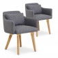 Lot de 2 Fauteuils Scandinave "Alan" 70cm Gris Clair|Fauteuil / Chauffeuse|Paris Prix