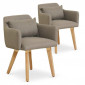 Lot de 2 Fauteuils Scandinave "Alan" 70cm Taupe|Fauteuil / Chauffeuse|Paris Prix